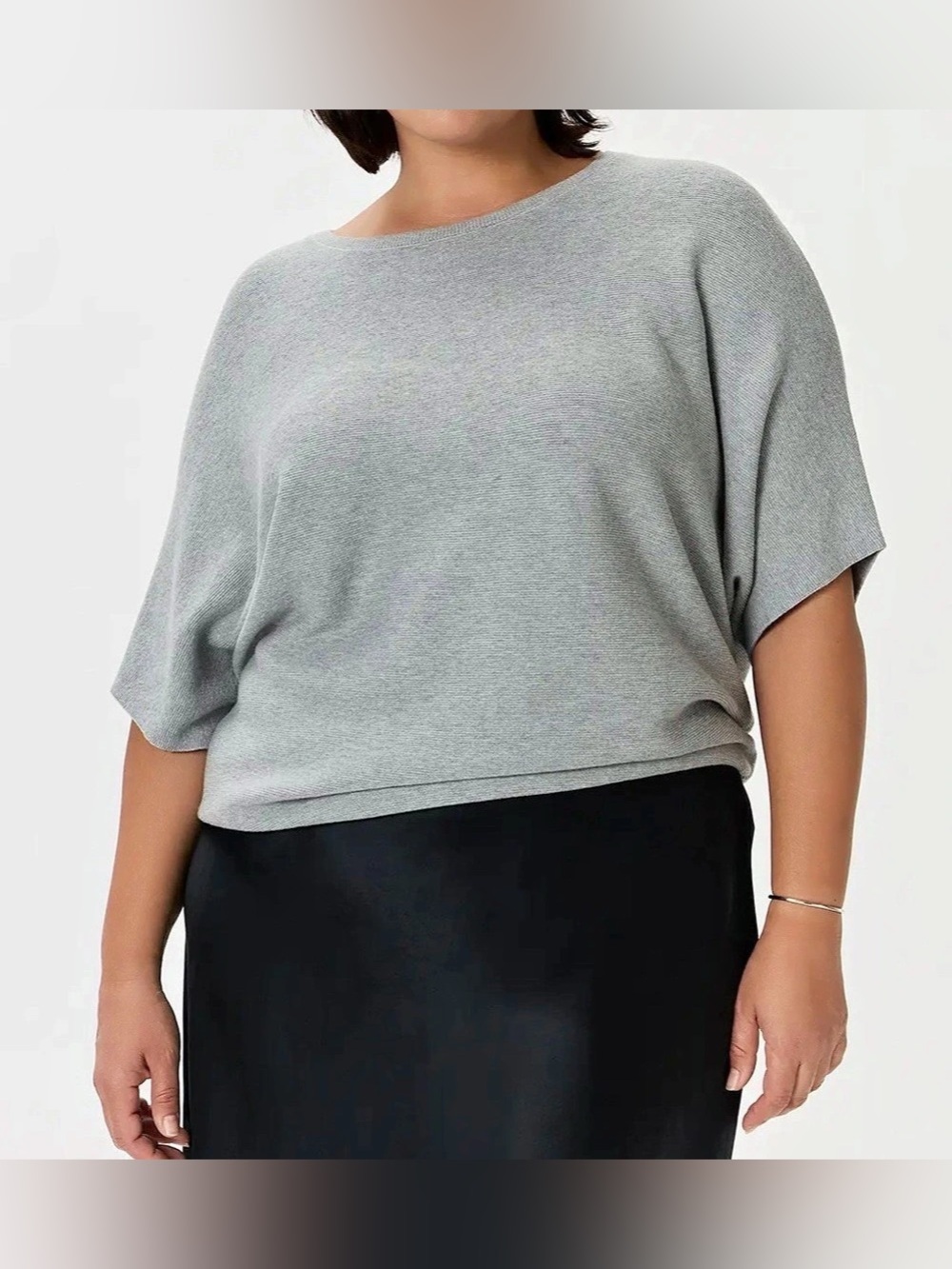 Quince Light Gray Cotton Cashmere Dolman Sweater - Size S